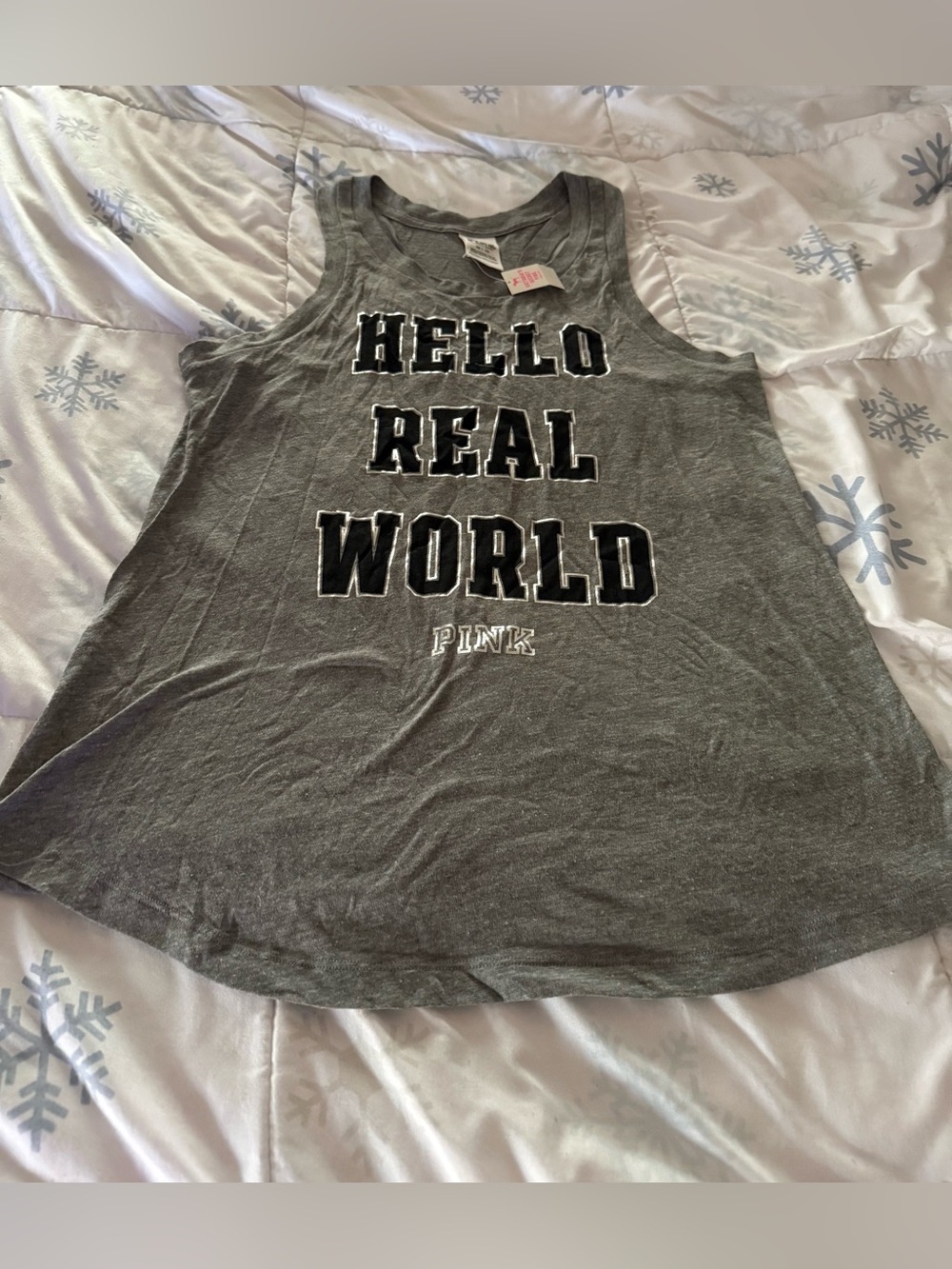 Victoria’s Secret Pink Sleeveless Shirt Grey Xs NWT